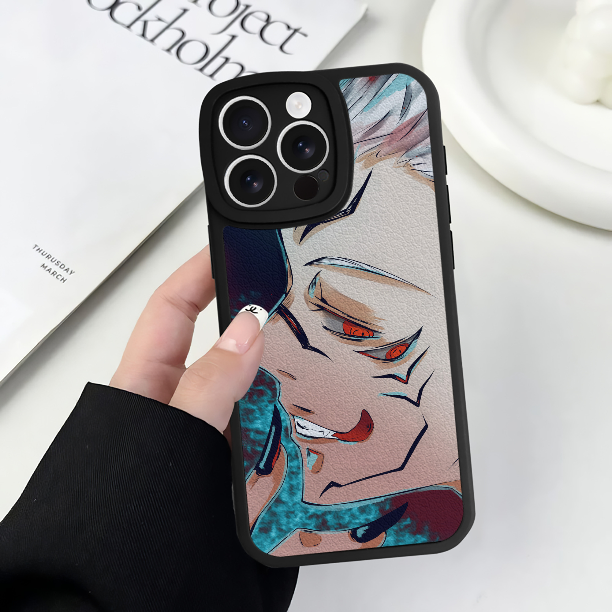 （画像用） 呪術廻戦 Jujutsu Kaisen 【iPhone 16シリーズ対応】シリコンスマホケース（レザー調） 材質：シリコン